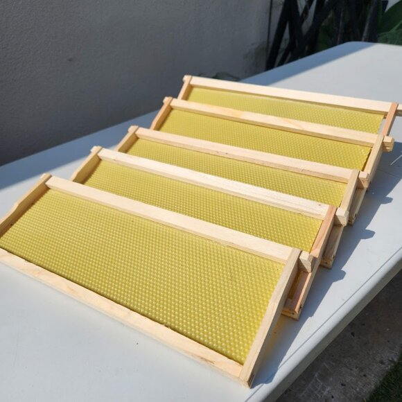 Beekeeping Equipment 10 Medium Frames + 10 Wax Foundation ASSEMBLED For Super Bo - Picture 8 of 11